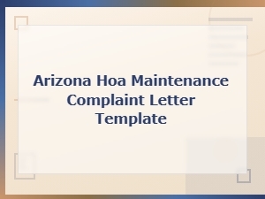 Filing an Hoa Maintenance Complaint Letter in Arizona