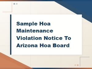 Sample Hoa Maintenance Violation Notice for Arizona Boards