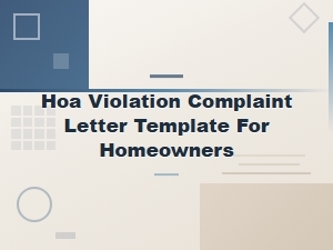 Hoa Violation Complaint Letter Template for Homeowners – Free Download