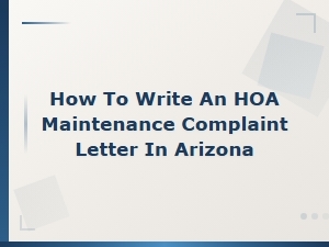 Hoa Maintenance Complaint Letter Template for Arizona
