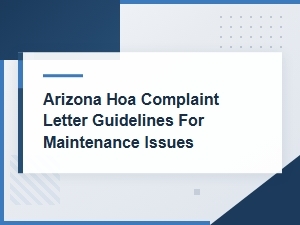 How to Write an Arizona Hoa Maintenance Complaint Letter