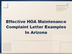 Arizona Hoa Maintenance Complaint Letter Examples
