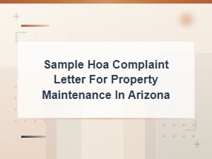 Writing an Hoa Complaint Letter for Arizona Properties